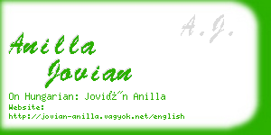 anilla jovian business card
